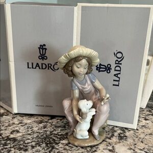 Lladro Friends Forever 06680 Girl and her dog Figure  Nov 1999